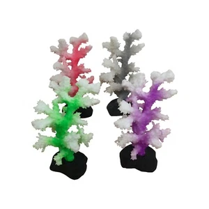 Fake Coral Fish Tank Aquarium Decoration Marine Reef Acropora Glowing 4 Colours - Picture 1 of 9