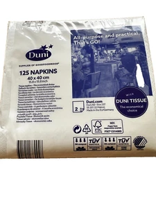 Duni Tissue Napkins 40x40cm 2-Ply White Serviettes 1250 Pieces (10x125) White - Picture 1 of 2