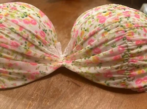 VICTORIA'S SECRET PINK Super Push-Up Bra 34B White Floral VS - Picture 1 of 7