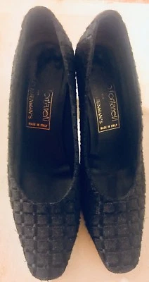 Zapatos de salón Renzo Fontanelli de gamuza negros para mujer talla 8AA EXCELENTE ESTADO Foto 1 de 4