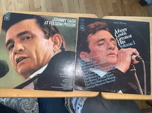 Johnny Cash- 2 LP Lot - Folsom Prison/Greatest Hits Vol. 1- Vinyl Album-G/VG- - Picture 1 of 7