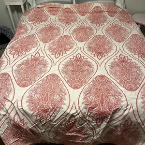 Pottery Barn Marrakesh Paisley Pink & Ivory Duvet Cover 92”x88” FULL /QUEEN - Picture 1 of 3