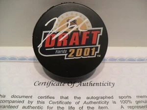 Jason Spezza Autographed Signed 2001 NHL Draft Puck COA Toronto Dallas Ottawa - Picture 1 of 1