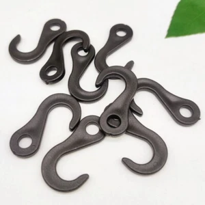 Ganchos de plástico con clip a presión hebilla gancho de tienda para cuerda de 8 mm de diámetro negro 30 piezas - Imagen 1 de 4