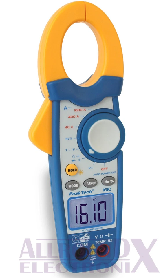 PeakTech 1610 Digital-Zangenmessgerät, 3 3/4-stellig, 1000 A AC, 600V DC - Bild 1 von 1