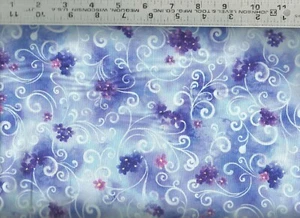 Quilting Treasures ~ Hydrangea or Violets on Violet 100% Cotton Quilt Fabric BTY - Picture 1 of 1