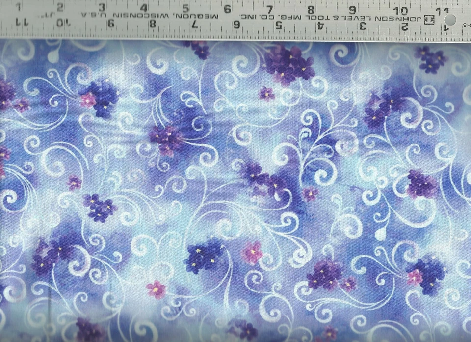 Quilting Treasures ~ Hydrangea or Violets on Violet 100% Cotton Quilt Fabric BTY - Image 1 of 1