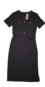 new Papaya black button midi dress size 8 - Picture 1 of 5