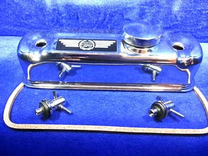 CLASSIC MINI COOPER CHROME ROCKER COVER KIT WITH DECAL AND CHROME T BARS - Picture 1 of 22