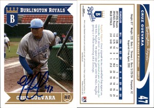 Cruz Guevara Signed 2013 Grandstand Burlington Royals #9 Card Auto AU