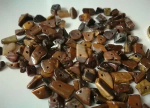 Perlas chips ojo tigre 6-10 mm X 120 UNIDADES o 30 g cuarzo natural abalorios - Imagen 1 de 3