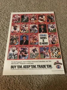 1989 PRO SET SERIES II FOOTBALL CARDS Print Ad BARRY SANDERS ROOKIE DEION AIKMAN - Picture 1 of 1