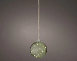 Lumineo Micro LED Kugel für innen grün warmweiß Ø 14 cm 30 LED Hängedekoration - Bild 1 von 1
