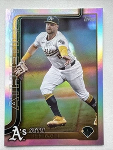 ⭐🦄 2025 Topps Serie 1 - Seth Brown #8 Rainbow Foilboard 🆓📦 - Imagen 1 de 2