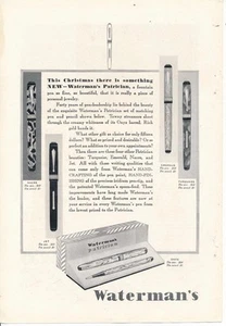 Zeitschriftenanzeige - 1929 - Waterman Stifte - Weihnachten - Bild 1 von 1