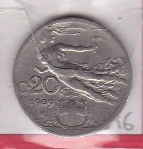 A596: Moneta Coin Vittorio Emanuele III - 20 Centesimi 1908 Libertà - Picture 1 of 1