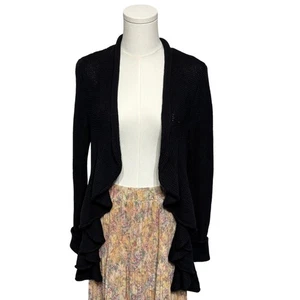 Cárdigan Free People Waterfall Frente Abierto Tejido Negro Talla XS Boho Chic Fluido - Imagen 1 de 5
