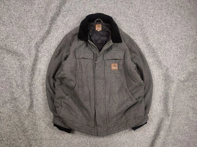 Carhartt Wool Bray Logo Arctic Pocket zip Vintage coat Jacket - Image 1 of 4
