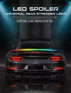 Carbon Fiber Style Dreamcolor Led Spoiler Rear Brake Warning Lamp Streamer Strip - Picture 1 of 12