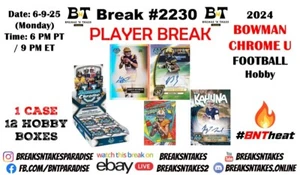 BRANDON INNISS 2024 Bowman Chrome Football Hobby CASE 12 BOX Break #2230 - Picture 1 of 1