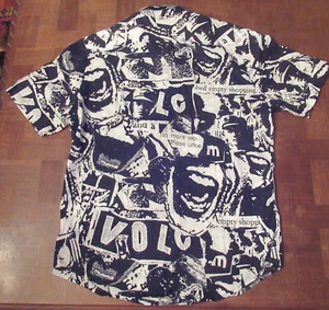 Volcom “Facer” model abstract button-front Hawaiian shirt size MEDIUM - Picture 1 of 5
