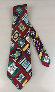 Corbata vintage para hombre Amanda Christensen cuello multicolor con logotipo de cerveza estampado - Imagen 1 de 3