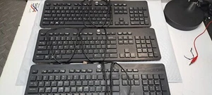 3x Genuine HP USB Slim Keyboard KB Win Wired US Black - 803181-001 - Picture 1 of 7