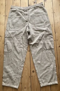 Wrap London Beige Cargo Barrel Leg Trousers Size 16 New - Picture 1 of 5