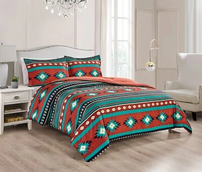 Chezmoi Collection 3-Piece Southwestern Tribal Multi-Color Comforter Set - Image 1 of 4