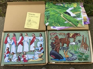 VINTAGE BETTY LUKENS "THE BIBLE IN FELT" 30 SHEETS, 3 BACKGROUNDS, MANUAL, ETC. - Picture 1 of 20