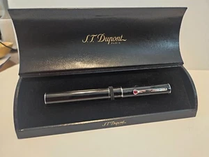 S.T. Dupont MON DUPONT Karl Lagerfeld Large Fountain Pen GLOSS BLACK & PALLADIUM - Picture 1 of 9