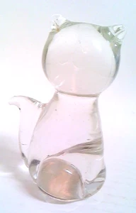 Klar Kristall ~ Katze Figur ~ Briefbeschwerer ~ 8 Unzen ~ 2,5" breit x 4,25" hoch - Bild 1 von 13