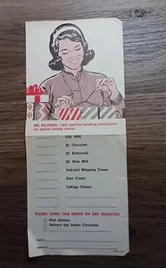 Stück Americana Geschichte Vintage Milch, Ei, Butter Bestellformular aus Wiesengold - Bild 1 von 7