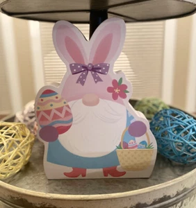Easter Bunny Gnome Holding An Easter Basket & Easter Eggs Signs, Easter Gnome - Picture 1 of 11