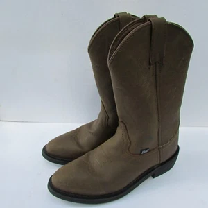 Justin Boots Men's 7D Brown Leather Cowboy Pull On JB1100 Western - Picture 1 of 7
