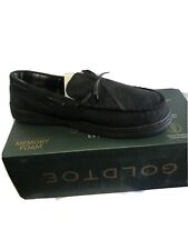 Gold Toe Mens Carter Black Faux Suede Slip on Moccasin Slippers 7-8 S 0333