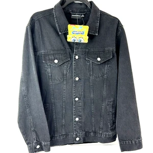 Chaqueta de jean de camionero negra Bob Esponja Patrick & Friends Nickelodeon para hombre M - Imagen 1 de 19