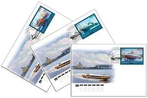 Russia-2023. 50 years of the modern commercial fleet of Russia. 3 FDC - Picture 1 of 4