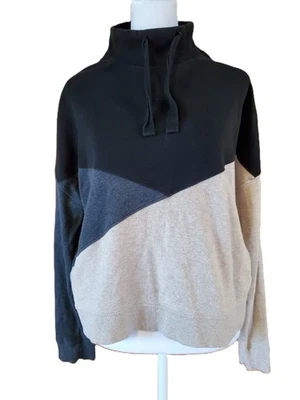 Pact Airplane Organic Cotton Color-Blocked Turtleneck Sweatshirt Women's Size M - Image 1 of 4