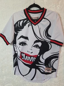 2017-2018 Black Pyramid Goth Woman Vampire Jersey Shirt Men’s Med Double Sided - Picture 1 of 8