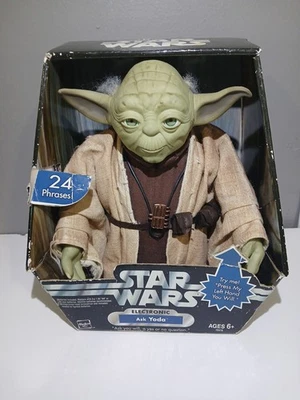 Muñeca parlante electrónica Star Wars Ask Yoda 24 frases 2004 Hasbro Working Tiger Foto 1 de 4
