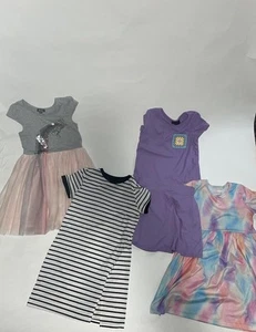 Girl's Cute Lot Of 4 Dress Bundle Size 7/8 - Picture 1 of 9