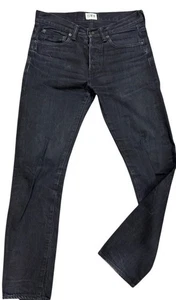 Edwin Slim Denim Jeans ED-80 Mens Black est Tokyo Japan 31 cm Waist 32 cm Leg  - Picture 1 of 15