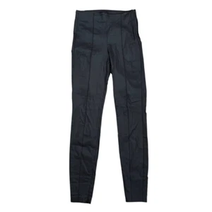 Zara Skinny Women's Medium Black Faux Leather Front Seam Ankle Zip Leggings - Picture 1 of 6