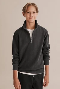 BNWT🌺Country Road Teen Fleece Half Zip Sweat Charcoal Teen 16 Also Fits Men XS - Picture 1 of 4