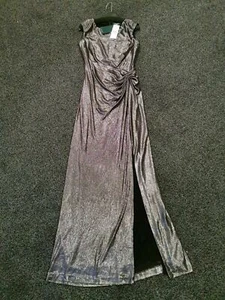 Ralph Lauren Silver Black Metallic Floor Length Gown/ Party Dress UK 6 RRP £245 - Picture 1 of 5