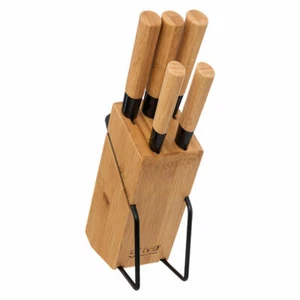 5five Simply Smart Messerblock Bamboo bestückt 6-tlg. mit Messern, Bambus, Stahl - Bild 1 von 3