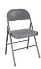 (2 pack) All-Steel Metal Folding Chair, Double Braced, Gray