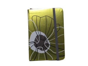 Gold Foil Ruled Notebook Journal Floral Pattern Elastic Band Ribbon Page Keeper - Picture 1 of 4