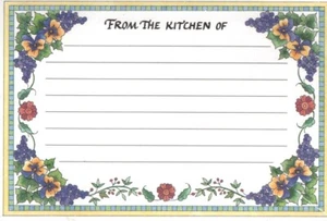 New Sealed The Nittany Quill Floral Pansy Flower Lined Recipe Cards - Set of 25 - Picture 1 of 2